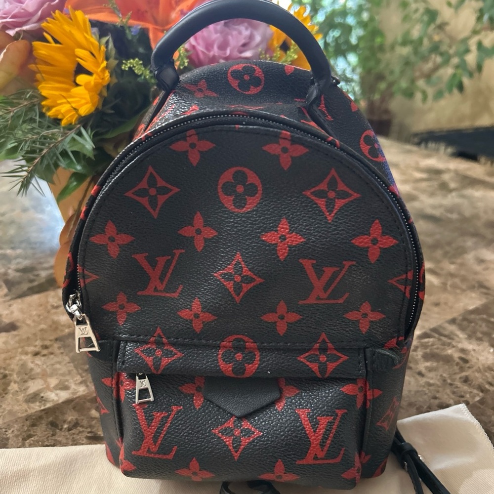 Louis Vuitton Palm Springs mini infrarouge Monogram Backpack RARE
